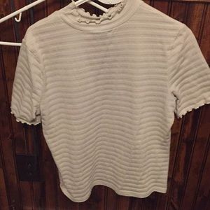 Tan T-shirt with Small turtle neck